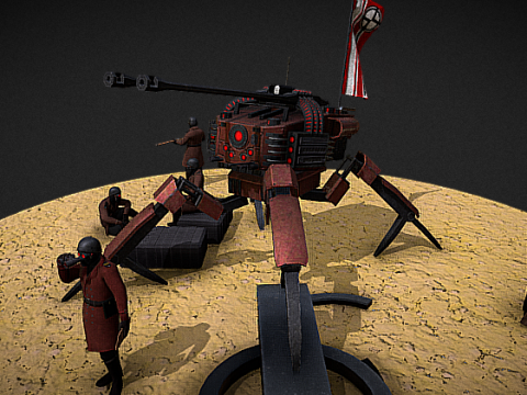 Sci-fi Artillery 3D model