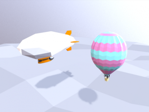 Hot air balloon and zeppelin 3D model
