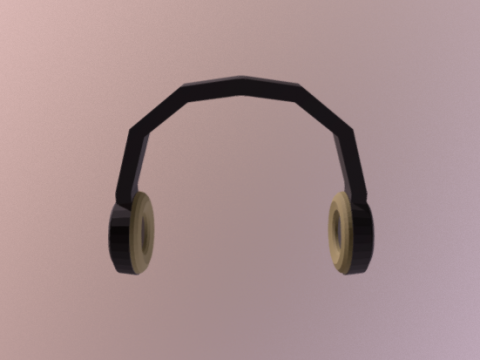 Low Poly Headphones 3D model