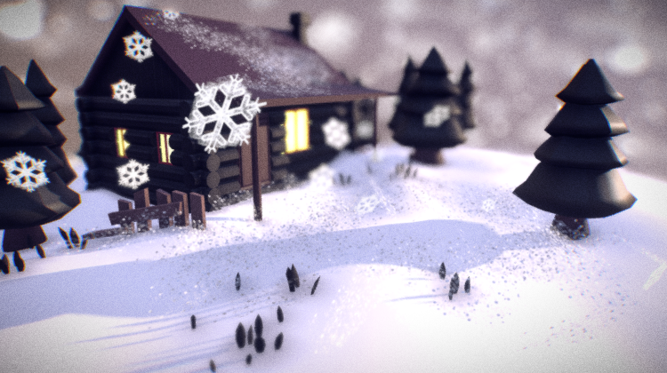 Snow Cabin 3D model