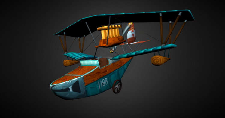 WW1 Lohner L Stylized Plane 3D model