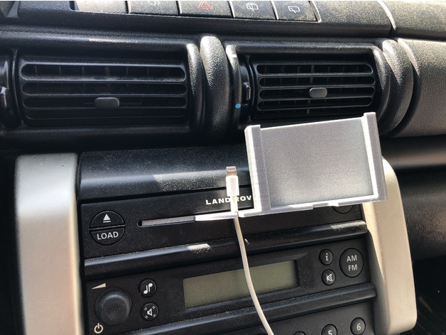 CD Car slot for Smartphone with cable support 3D model