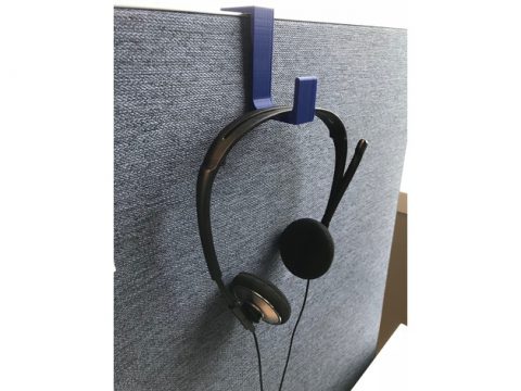 Cubicle Wall Headset Hook 3D model
