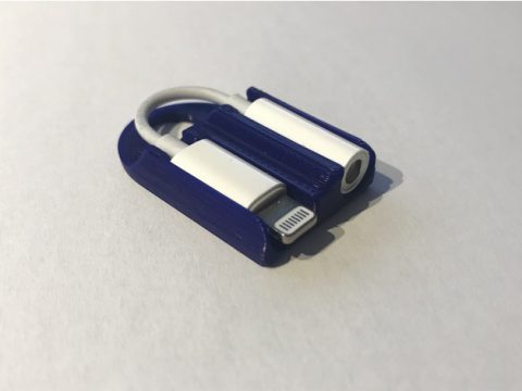 Apple Lightning to Headphone Jack dongle holder keychain 3D model