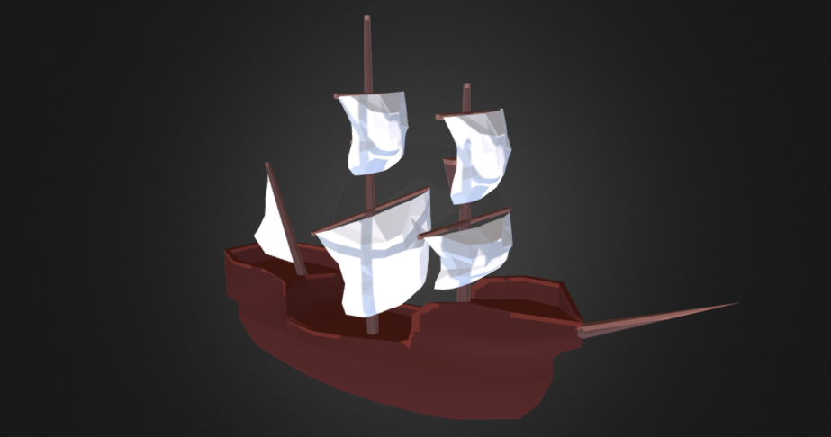 Galleon - Low poly 3D model