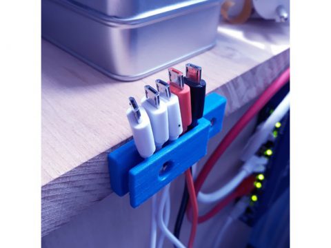 USB Cable desk holder 3D model