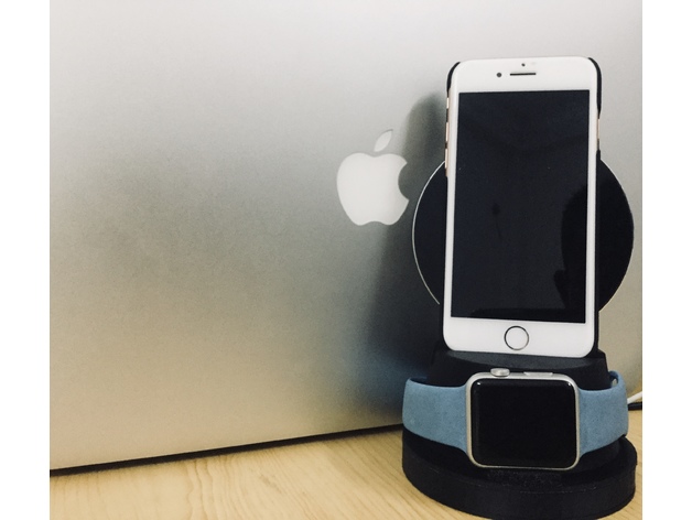 3D Wire / Wireless charging dock for iPhone and Apple Watch model