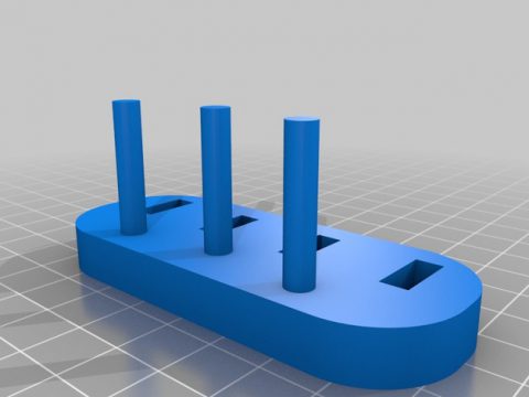 USB holder with 3 cilinders 3D model