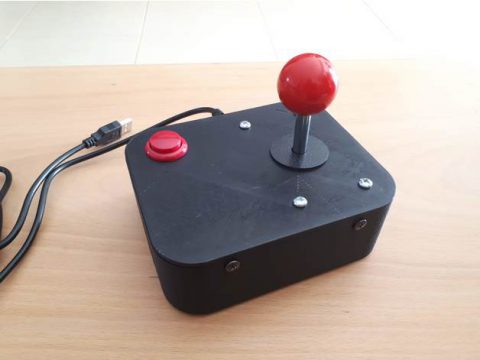 Arcade USB Joystick - One button left 3D model