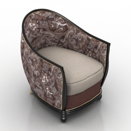 Armchair HG Deco Tub Chair Hollywood Glamour Timothy Oulton 3d model
