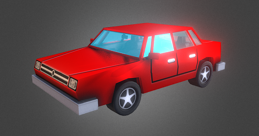 LowPoly Sedan 3D model