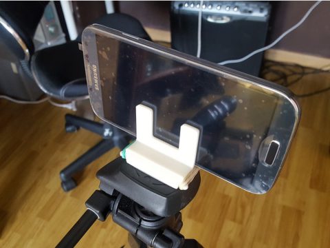Mobile phone holder for tripod 3D model
