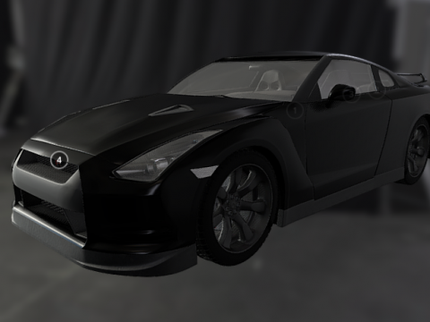 Nissan GT-R 2008 black 3D model