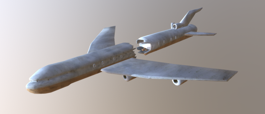 Plane crashed 3D model