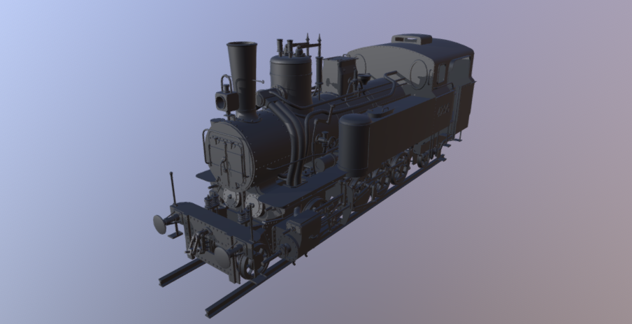 Locomotive highpoly 3D model