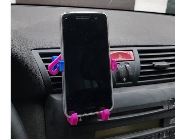 3D Fully Printable Universal Car Phone Holder model