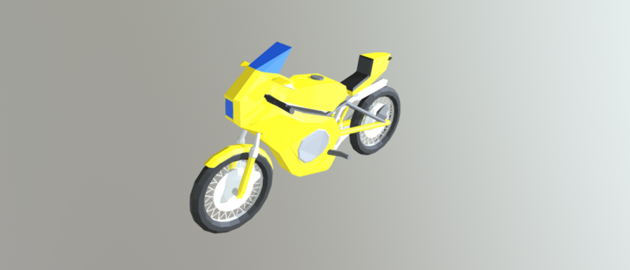 Yamaha low poly bike 3D model