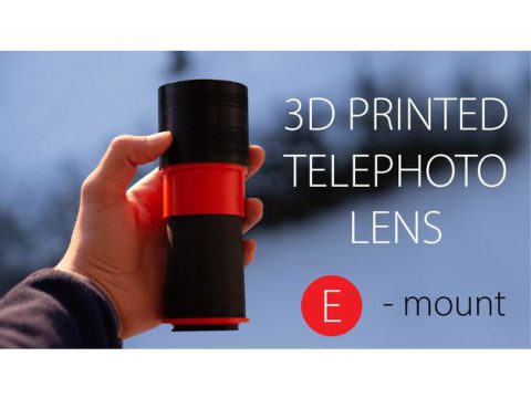 3D-printed telephoto lens (Sony E-mount)