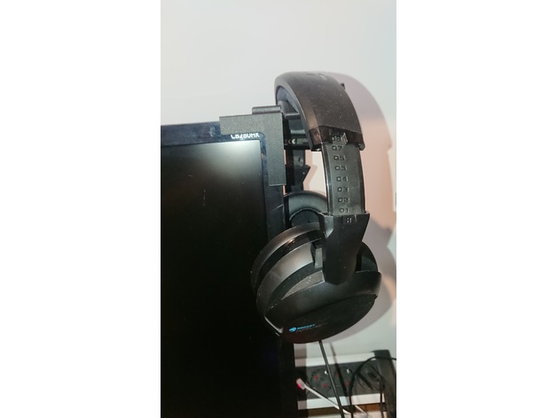 Headset mount for monitor