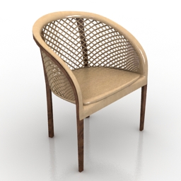 Armchair Electra Wood Chair Busnelli 3d model
