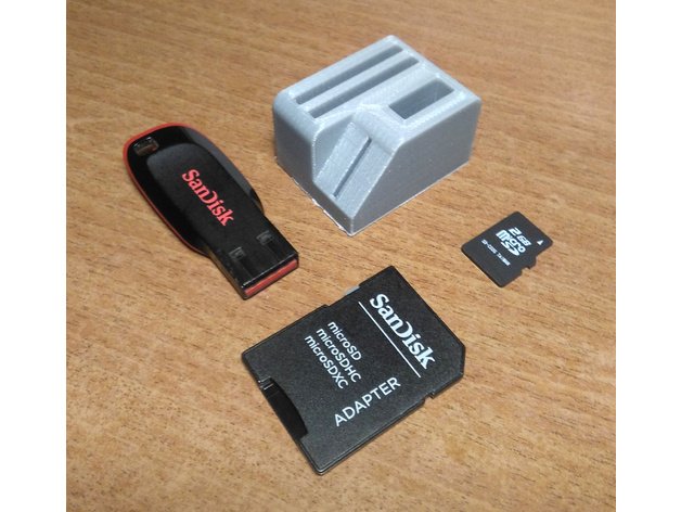 Mini USB stick and SD card holder