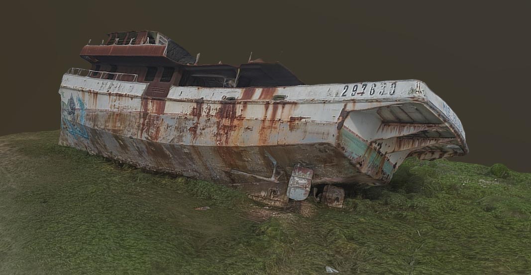 Abandoned washed up boat (photogrammetry)