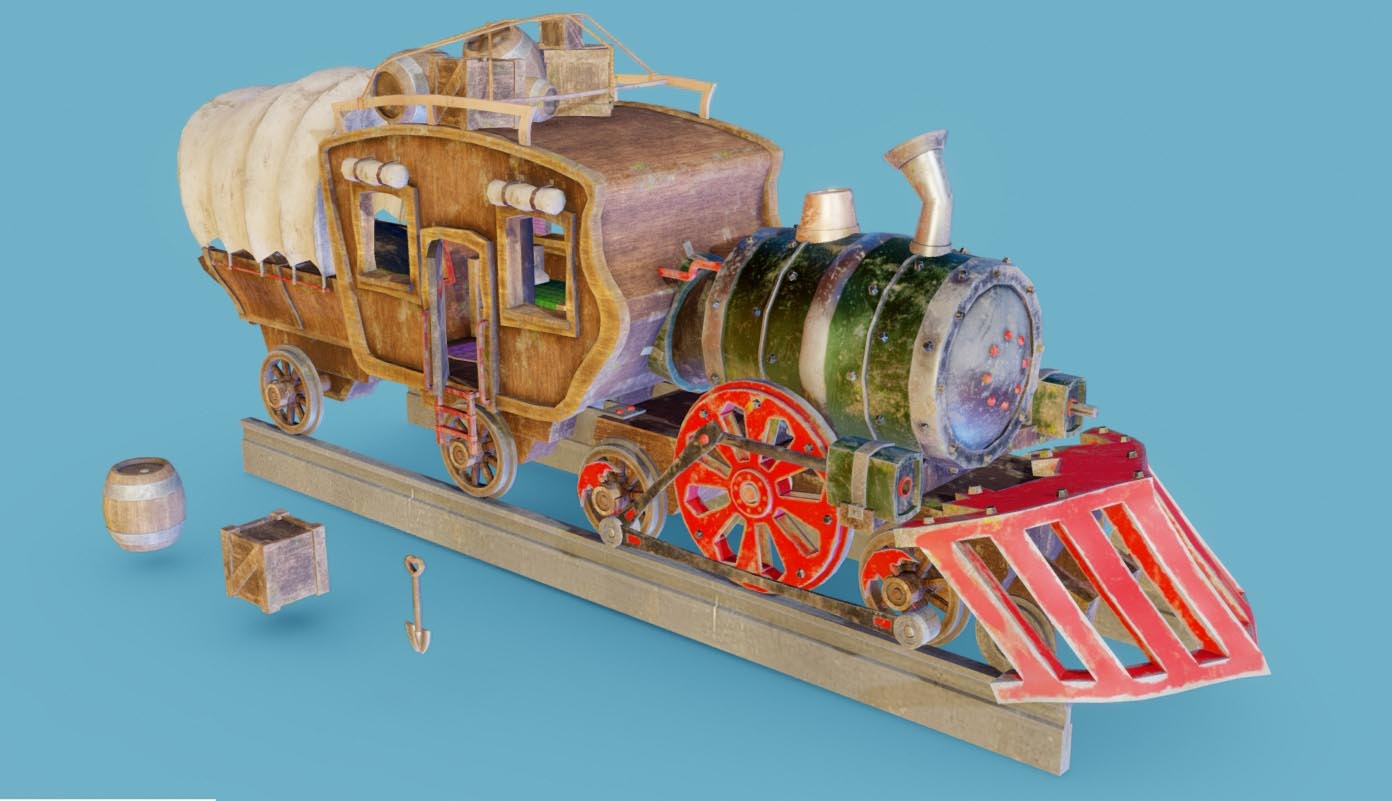 Fantasy Locomotive Train 3D model
