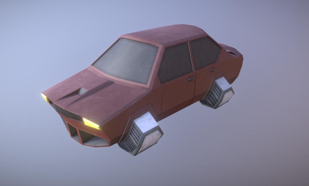 Low poly hovercar