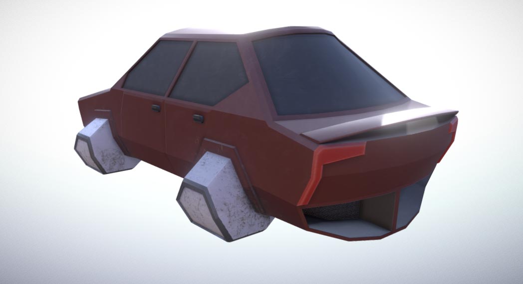 Low poly hovercar