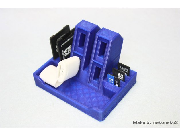USB & SD holder + compartment for caps