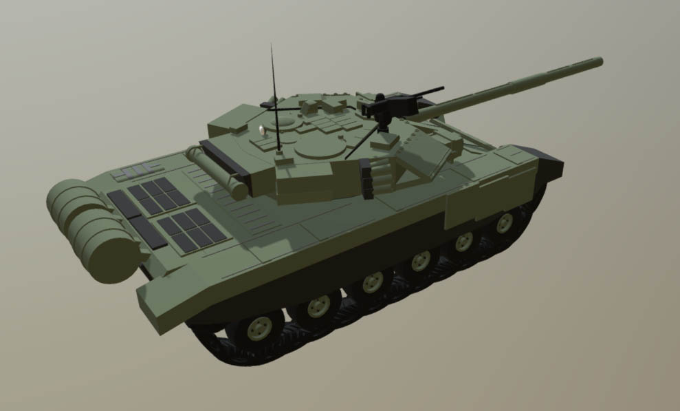 3D T-90A tank model