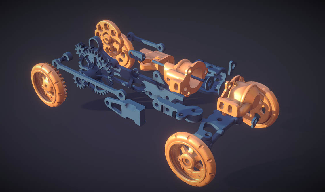 3d Printable Pneumatic-Engined Toy Car