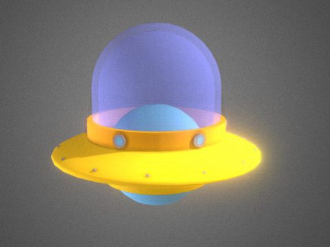 Chibi UFO - Low Poly