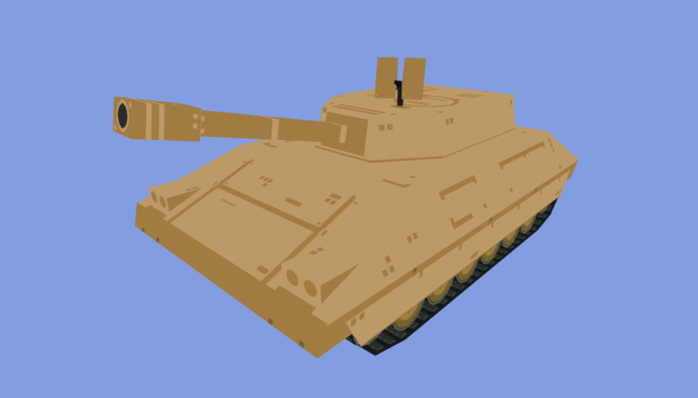 Low poly 3D tank model