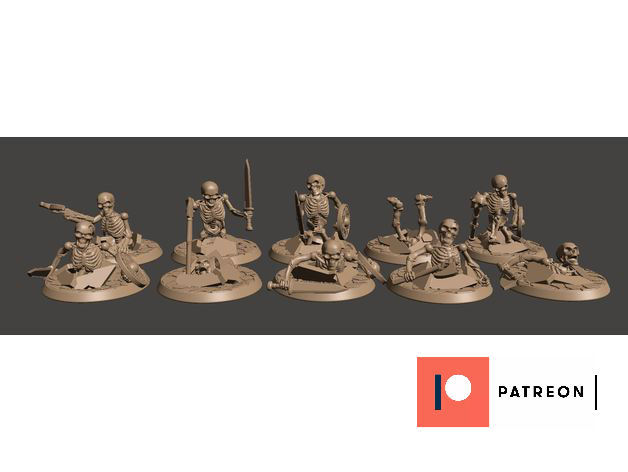 28mm Undead Skeleton Warriors X10 - Rising from the Grave / Earth