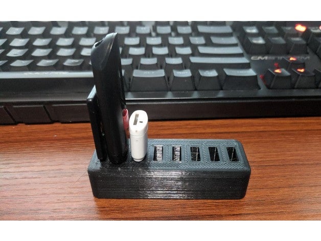 Flash drive holder with Yubikey Slot