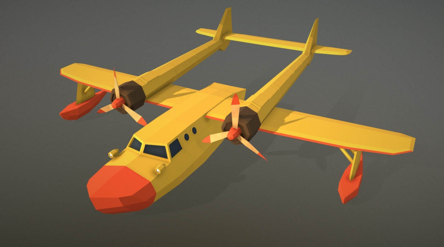 Polygon-Runway's sea duck plane
