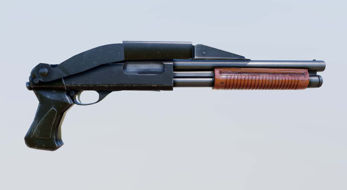 Remington 870 Magnum SAWED - medium poly