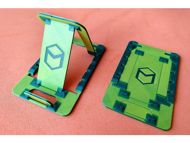 Phone Stand - Flat fold - Print in place (Minibot Logo) 