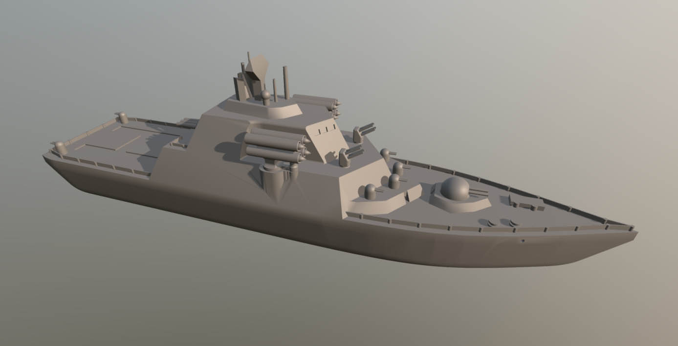 Warship 3D model