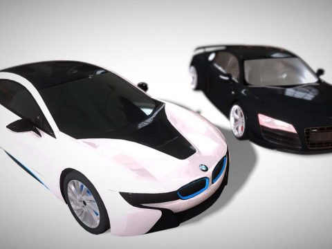 Bmw I8 And Audi R8 LowPoly Game Ready