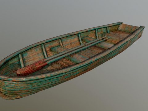 Boat with oars