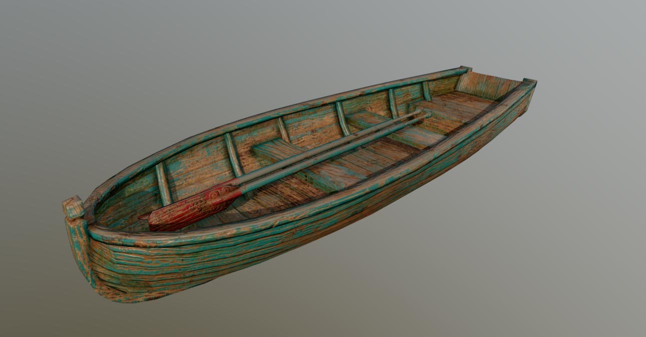 Boat with oars