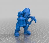 Evil gnome with pickaxe and lantern remake of PollyGrimms redhat