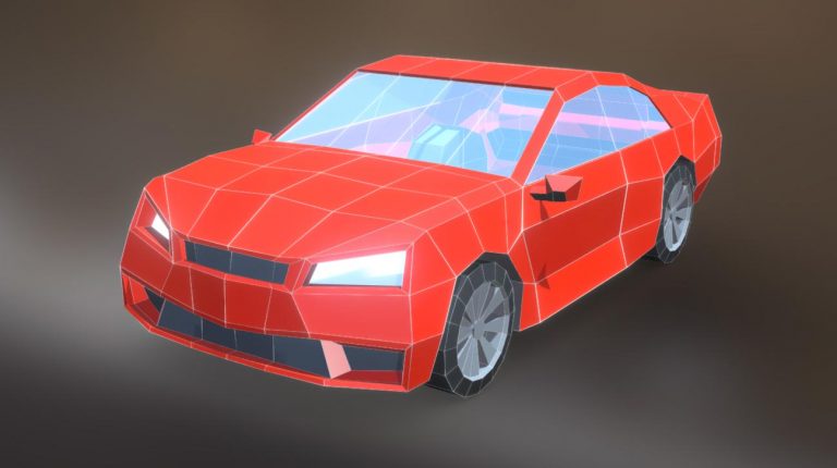 Low Poly Sports Car | DownloadFree3D.com