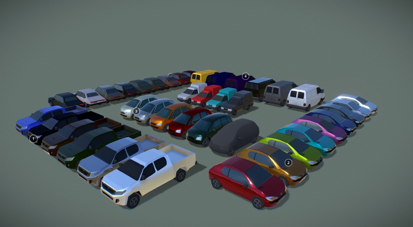 Low Poly cars pack