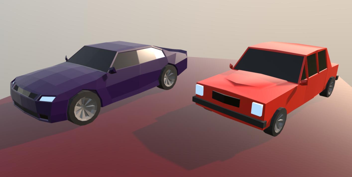 Two Low Poly Cars