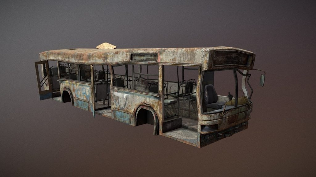 Destroyed Bus | DownloadFree3D.com