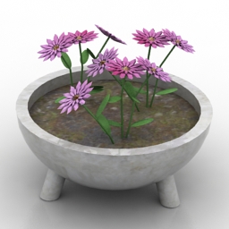Vase and flowers 3d model
