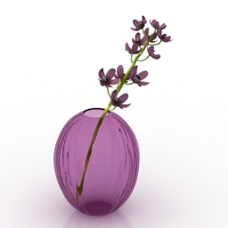 vase with flowers 3d model